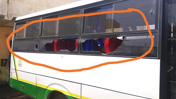 تهشيم زجاج اتوبيس