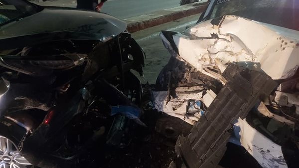 تصادم 3 سيارات -