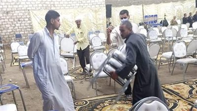 فض سُرادق عزاء لمنع انتشار فيروس كورونا في الشرقية (صور)