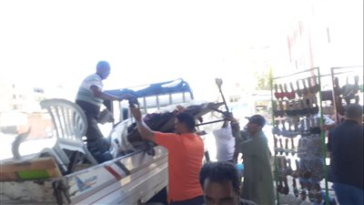 رفع 535 حالة إشغال طريق بمركزي دمنهور وشبراخيت في البحيرة