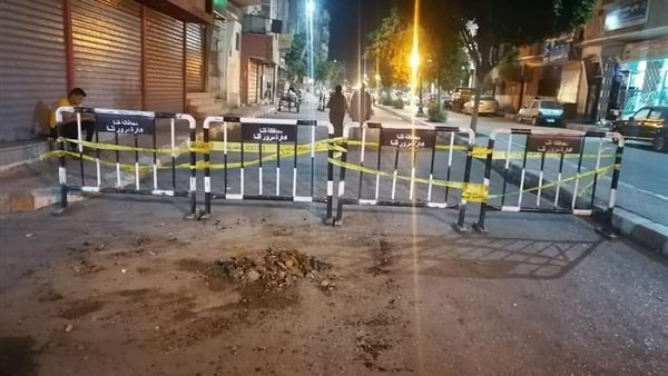 هبوط أرضي بشارع الأقصر