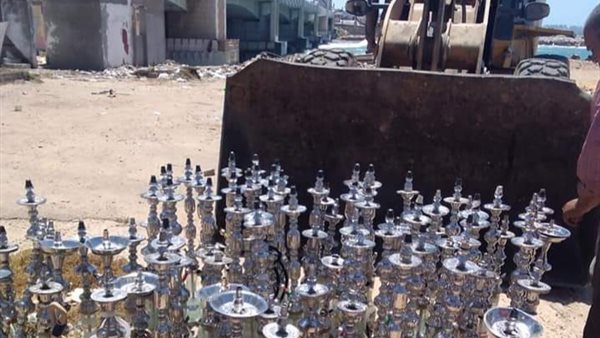 إعدام 120 شيشة بالإسكندرية