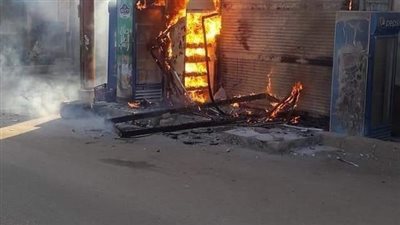 حريق هائل بسوبر ماركت بالقرب من كنيسة العذراء مريم بإدفو