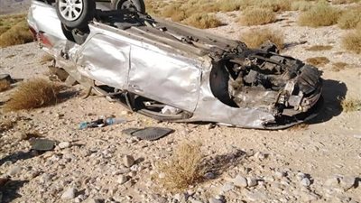 إصابة 6 أشخاص إثر انقلاب ملاكي بطريق 