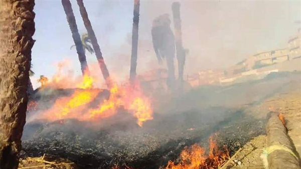 اندلاع النيران بأرض