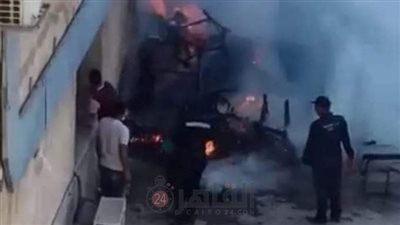  الدفع بـ4 سيارات إطفاء للسيطرة على حريق بمجمع محاكم المحلة