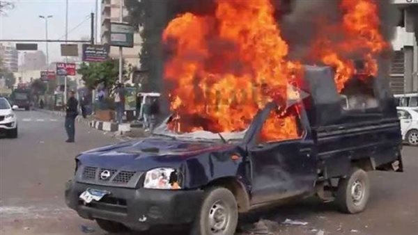 حرق سيارة شرطة