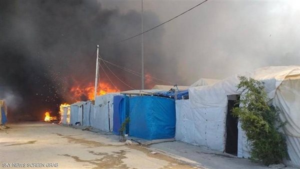حريق بمخيم لاجئين