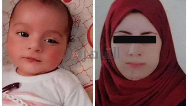 الأم المتهمة وطفلها