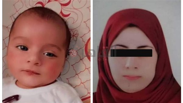 الأم المتهمة وطفلها