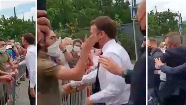 لحظة صفع الرئيس ماكرون