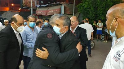 طاهر أبوزيد وحلمي طولان والعامري فاروق والجارحي فى عزاء شقيق أحمد شوبير بطنطا