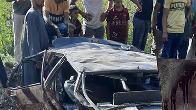 ننشر الصور الأولى لضحايا حادث سقوط سيارة من أعلى كوبري بالصف (صور)