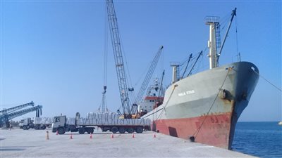تصدير 4500 طن أسمنت أبيض إلى سوريا عبر ميناء العريش (صور) 