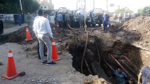 كسر مفاجئ بخط مياه