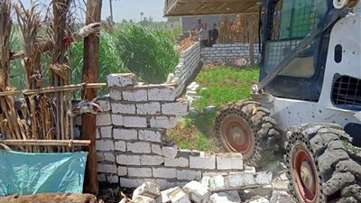 حفاظًا على الرقعة الزراعية.. حملات لإزالة التعديات بمركزي مطاي وديرمواس بالمنيا
