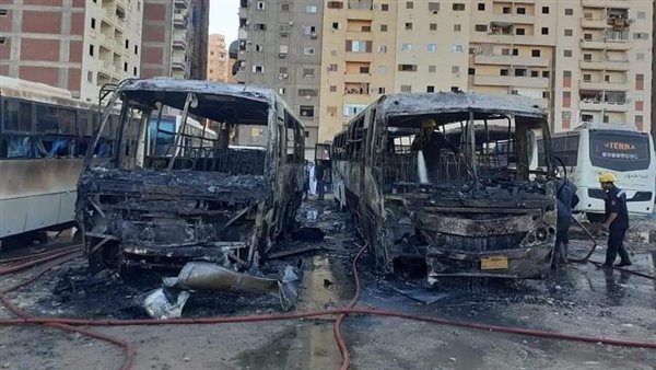 حريق أتوبيسات بجراج