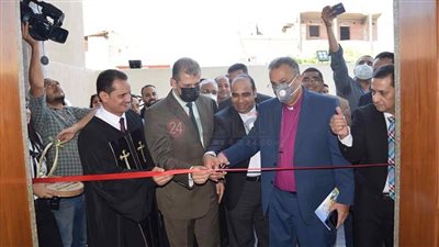 سكرتير عام المنيا يفتتح الكنيسية الإنجيلية بعكاكا بعد إعادة بنائها