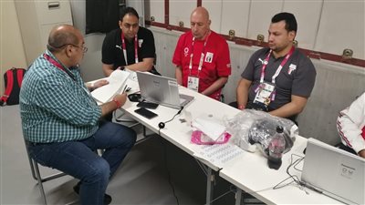 غرفة عمليات ببعثة مصر في القرية الأولمبية استعدادا لحفل افتتاح أولمبياد طوكيو 2020