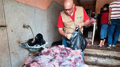 توزيع 2750 كيلو لحم و4500 شنطة ضمن مباردة 