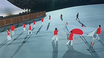 ظهور إمبراطور اليابان ورئيس اللجنة المنظمة في حفل افتتاح أولمبياد طوكيو 2020