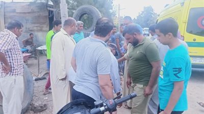 إصابة شابين في حادث تصادم بشبين القناطر (صور) 