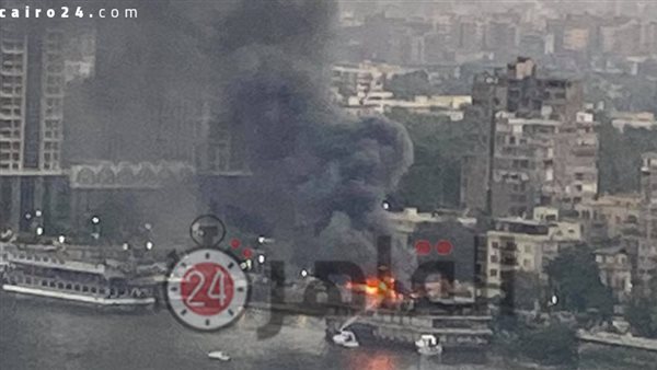 حريق بباخرة نيلية