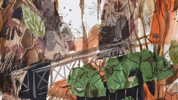 إحدى لوحات عبدالعزيز