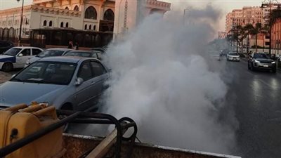 سيارات الضباب تجوب شوارع بورسعيد لإبادة الناموس (صور وفيديو)