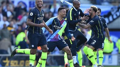 مانشستر سيتي يتوج بالدوري الإنجليزي للمرة السادسة بعد رباعية برايتون