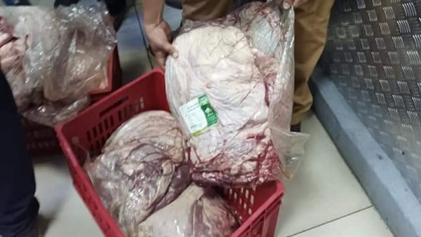 كمية من اللحوم الفاسدة