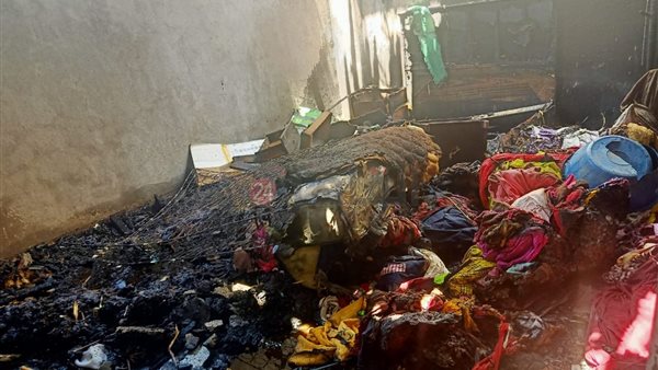 حريق شقة عريس بسوهاج