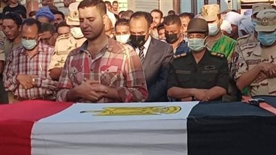 نائب محافظ المنيا يشهد تشييع جثمان شهيد الواجب الوطني بمركز ملوي