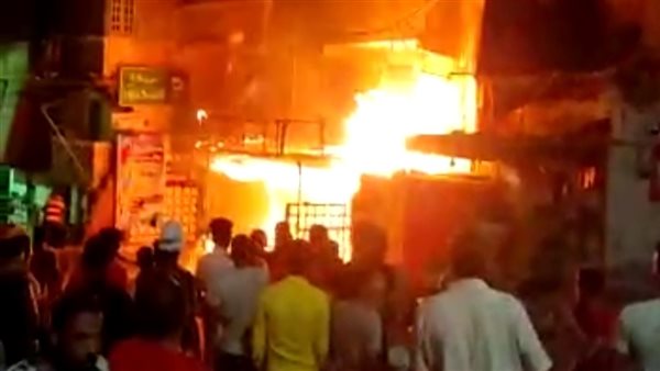 حريق بعزبة القلعة