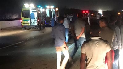 إصابة 3 أشخاص في حادث انقلاب سيارة بطريق كفر الشيخ - دسوق 