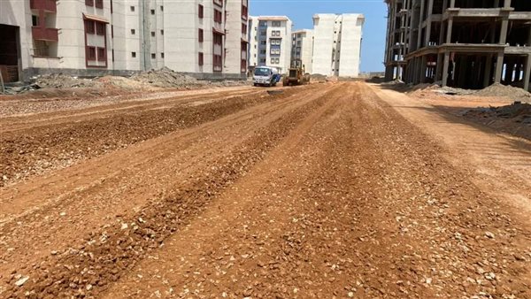 رصف مشروع إسكان 9000