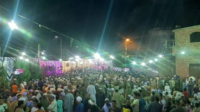 الآلاف يحتشدون في الليلة السنوية لأحد مشايخ الطريقة البرهانية الدسوقية بأسوان | صور