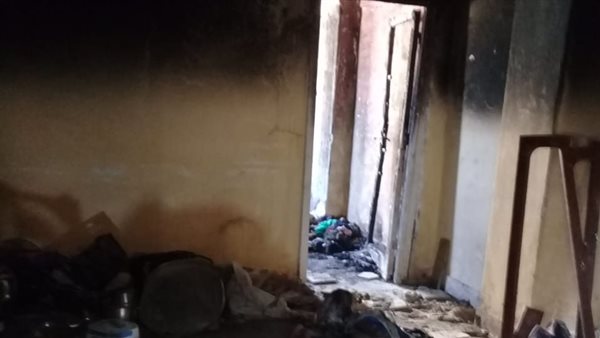 زوج يشعل النار فى