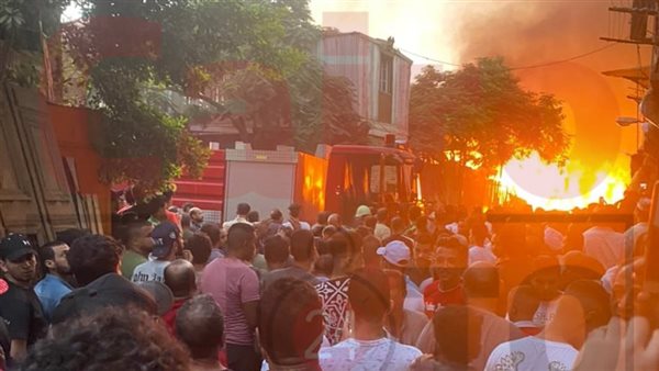 حريق مخازن اخشاب