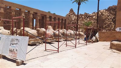 مدير معابد الكرنك يكشف نسب التنفيذ بأعمال ترميم 19 كبشًا