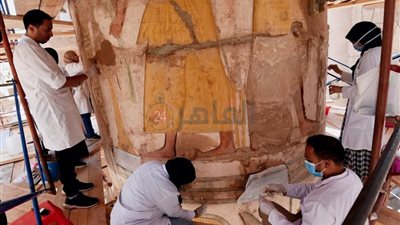 الانتهاء من ترميم 3 أعمدة بمعبد الكرنك واستكمال العمل بالناحية الجنوبية