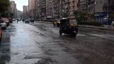 هطول أمطار على محافظة الإسكندرية بالتزامن مع عطلة الجمعة