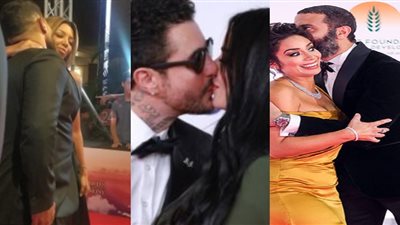 آخرهم أحمد سعد وزوجته.. نجوم أشعلوا الريد كاربت بالقُبلات