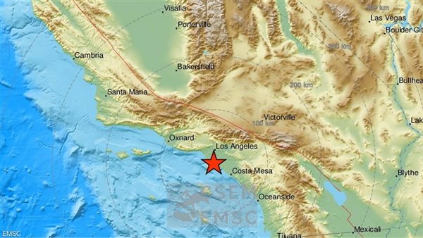 موفع الزلزال فى الولايات