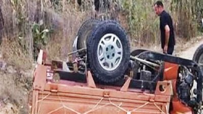 مصرع وإصابة 7 أشخاص في انقلاب تروسيكل بالمنيا