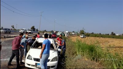 إصابة 5 أشخاص في تصادم ملاكي وميكروباص بكفر الشيخ | صور 