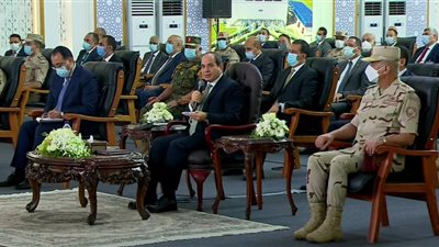 رسائل السيسي للمصريين خلال افتتاحه محطة معالجة مياه مصرف بحر البقر