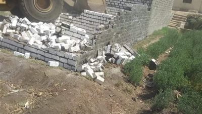 إزالة 20 حالة تعدٍ بالبناء على أراضي أملاك الدولة بالمنيا