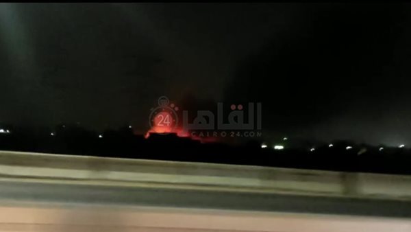 حريق طريق المحور