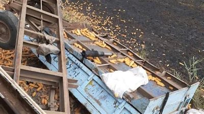 اصطدام قطار المنصورة - المطرية بجرار زراعي | صور